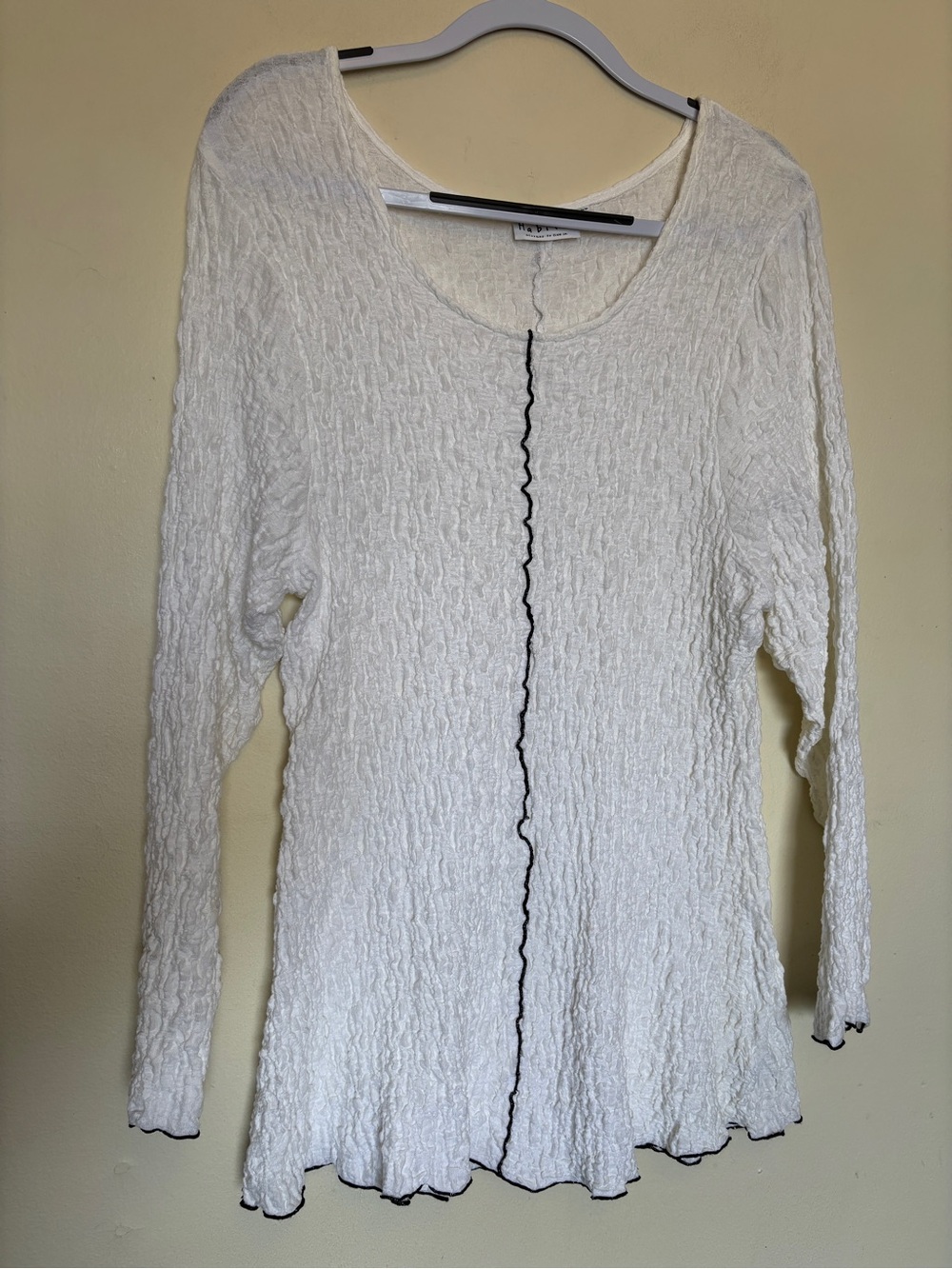 Habitat Clothes to Live In Crinkle Boho Tunic Top Sz XL Lagenlook Minimalist
